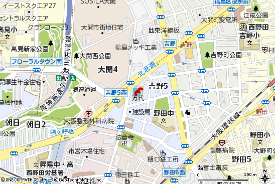 福島吉野店付近の地図